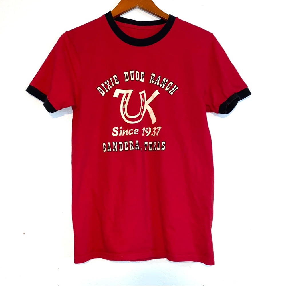 Vintage Texas Dude Ranch Ringer Tee Small